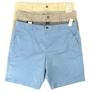 GAP Vintage Shorts Men Size 40 Blue Slim Fit Chino Flat Front Casual